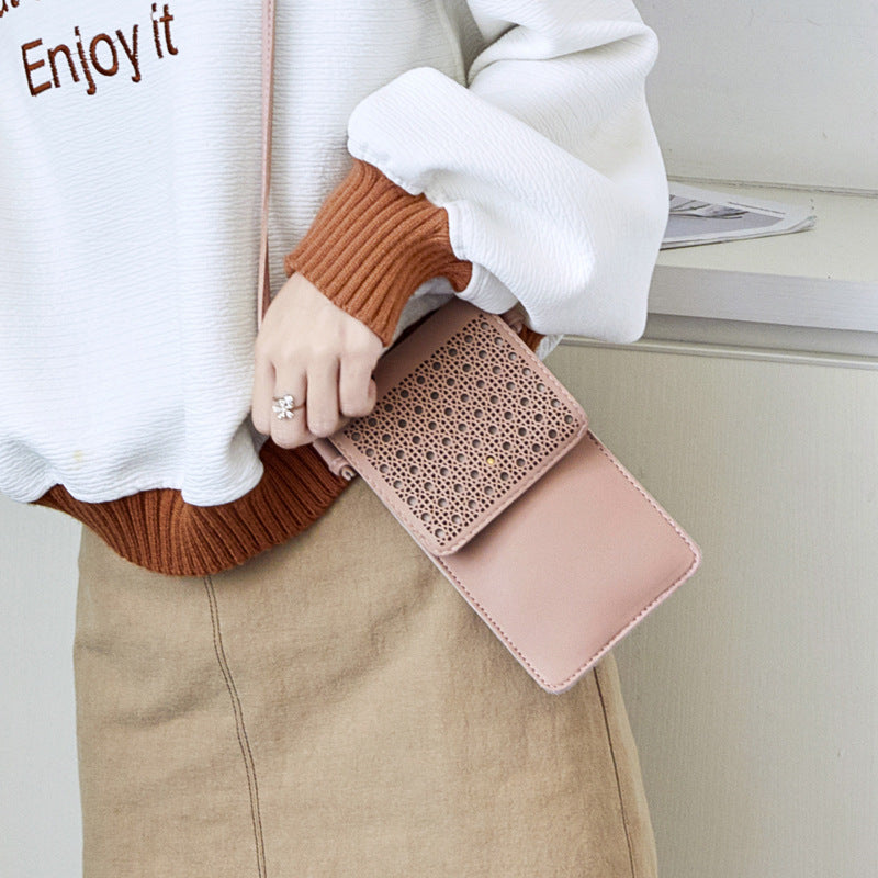 Sac à bandoulière pour téléphone portable avec fenêtre transparente et écran tactile, mini sac à main pour téléphone portable, pochette DIN889
