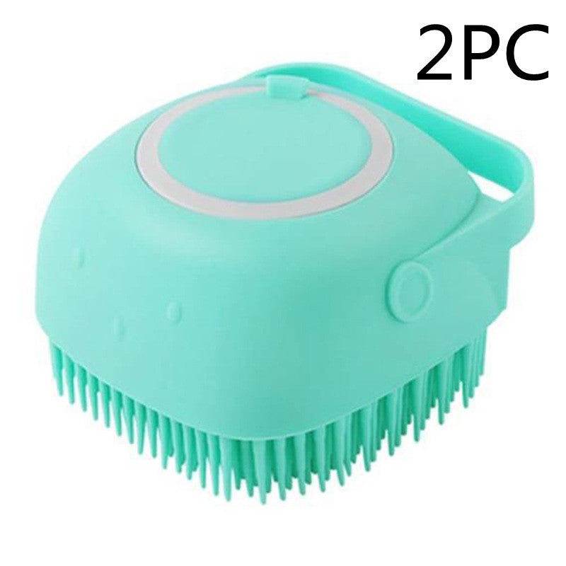 Gants de bain en silicone pour chien avec brosse de massage, outil de nettoyage pour animaux de compagnie, brosse à peigne pour chien, peut verser du shampooing, fournitures de toilettage pour chien.