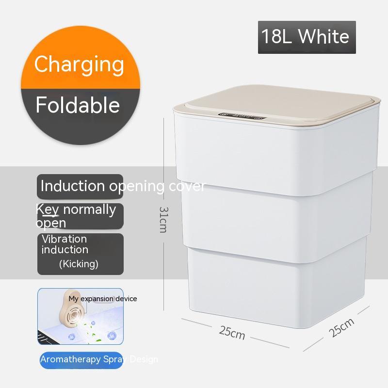 Poubelle intelligente avec couvercle pour chambre à coucher et salon, boîte de rangement de cuisine, poubelle à induction, petite boîte de voiture automatique, poubelle intelligente.