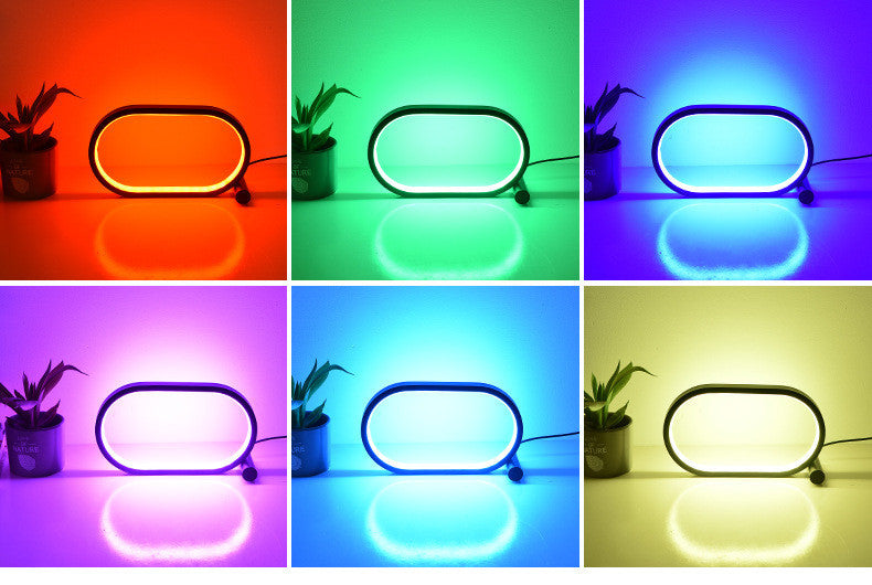 Lampe à brancher USB, lampe ovale en acrylique, contrôle tactile, dimmable, moderne, simple, créative, lampe de nuit, lampe de lecture de chevet, lampe de bureau à LED.
