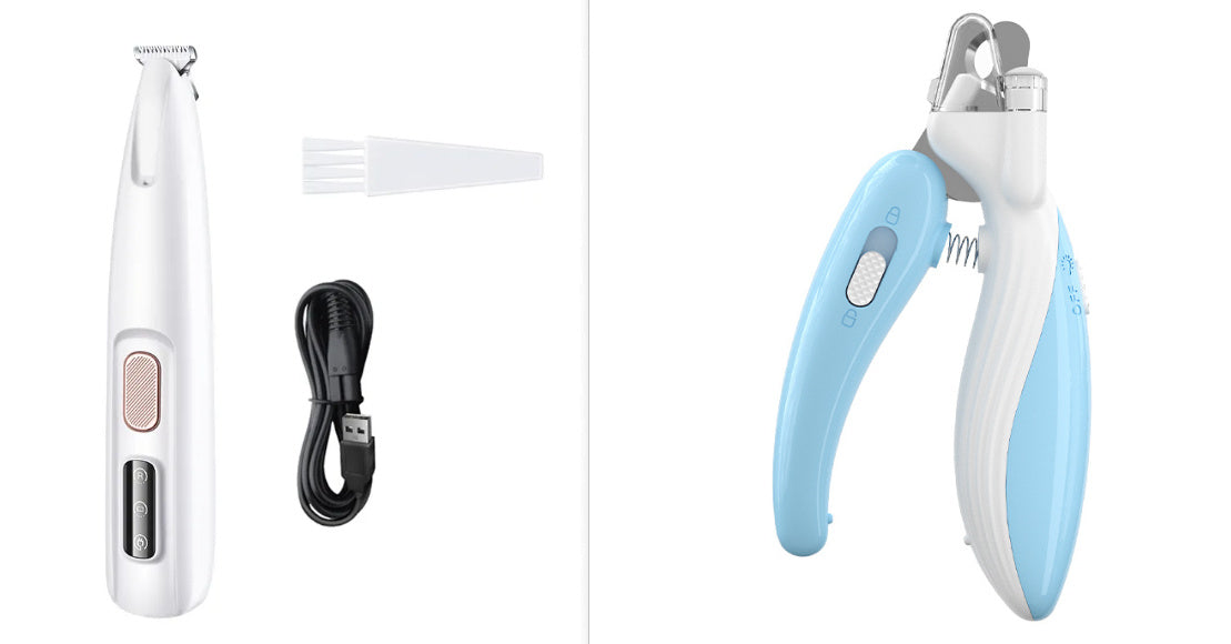 Tondeuse pour pattes de chien avec lumière LED Tondeuse pour poils d'animaux entièrement étanche avec écran LED Tondeuse pour chien pour le toilettage Lame large