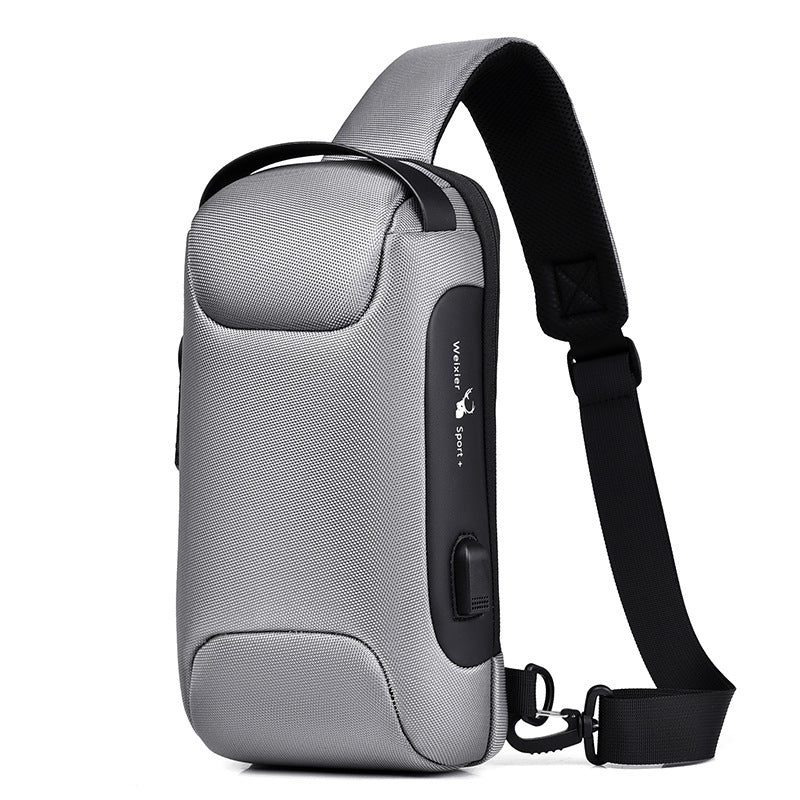 Sac à bandoulière étanche USB antivol pour homme, sac à bandoulière Oxford multifonction pour court voyage