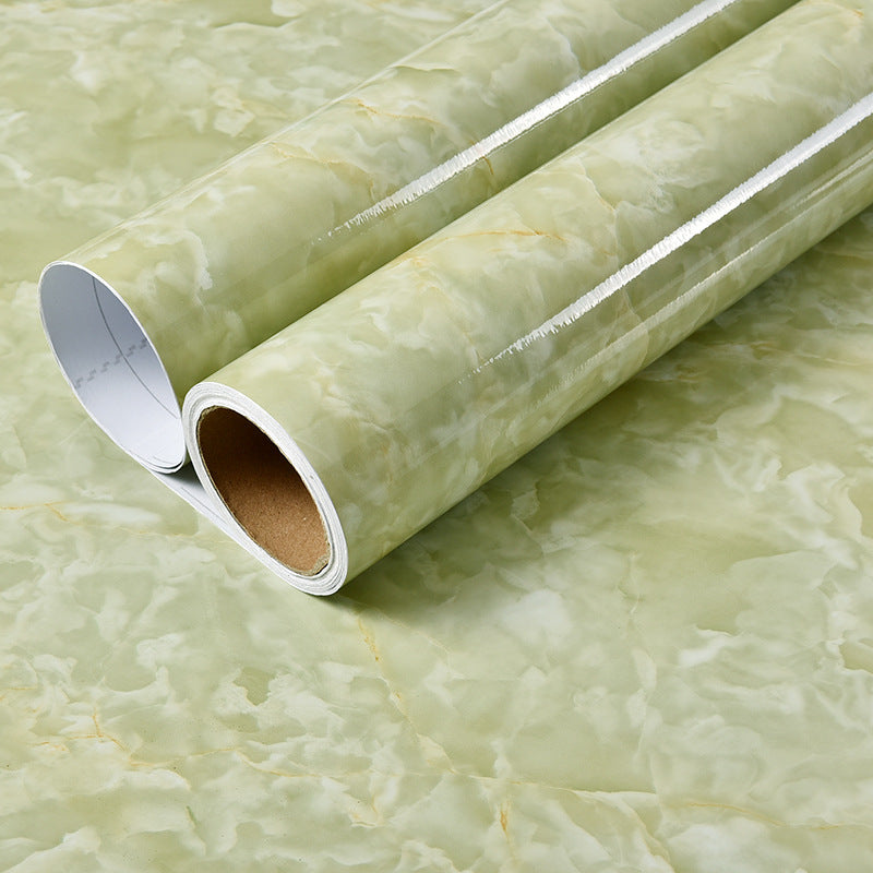 Papier peint de rénovation de meubles de cuisine en imitation marbre, résistant à l'eau et à haute température.