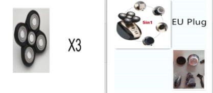 Rasoir électrique multifonction 5 en 1 avec 5 lames pour hommes, tondeuse rechargeable pour tête rasée, barbe et poils de nez.