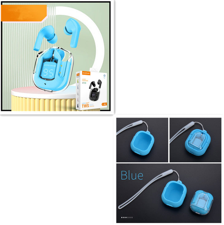 Nouveau mini casque sans fil transparent Bluetooth avec affichage numérique, réduction de bruit ENC, véritable sans fil, musique sportive.