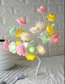Lampe de table LED en forme d'arbre rose, petite lampe d'arbre, lampe de modélisation.