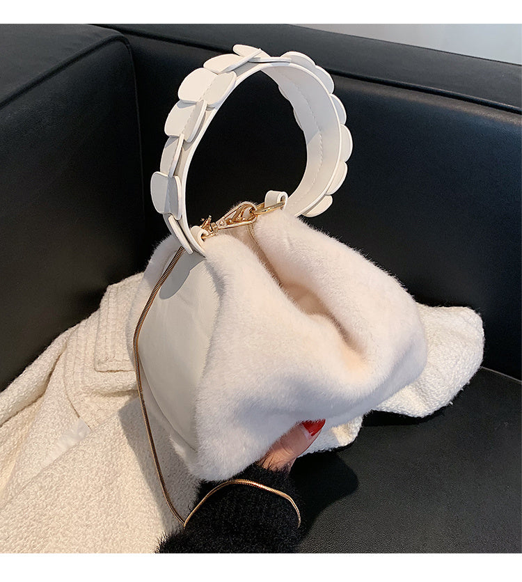 Sac à main croisé en fourrure petite pour femmes automne et hiver
