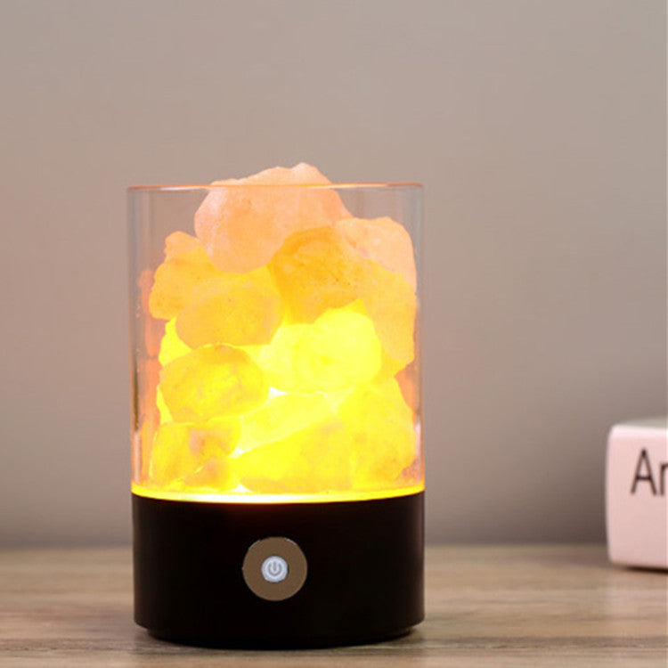 Lampe LED en cristal USB en sel de l'Himalaya