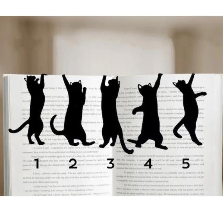 Lot de 5 marque-pages en métal en forme de chat
