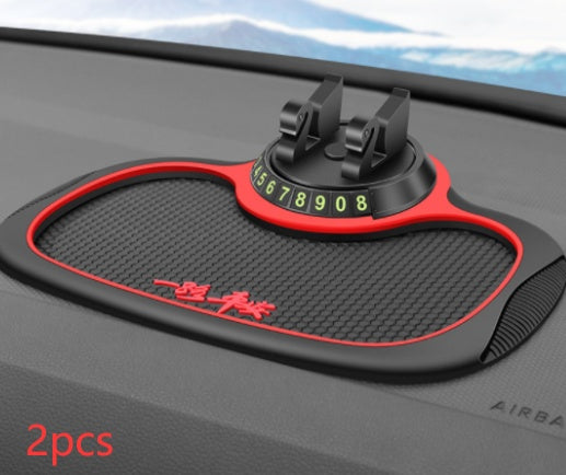 Tapis de téléphone pour voiture antidérapant pour carte de numéro de stationnement 4-en-1, support de téléphone auto, tapis adhésif antidérapant, support de téléphone de tableau de bord.