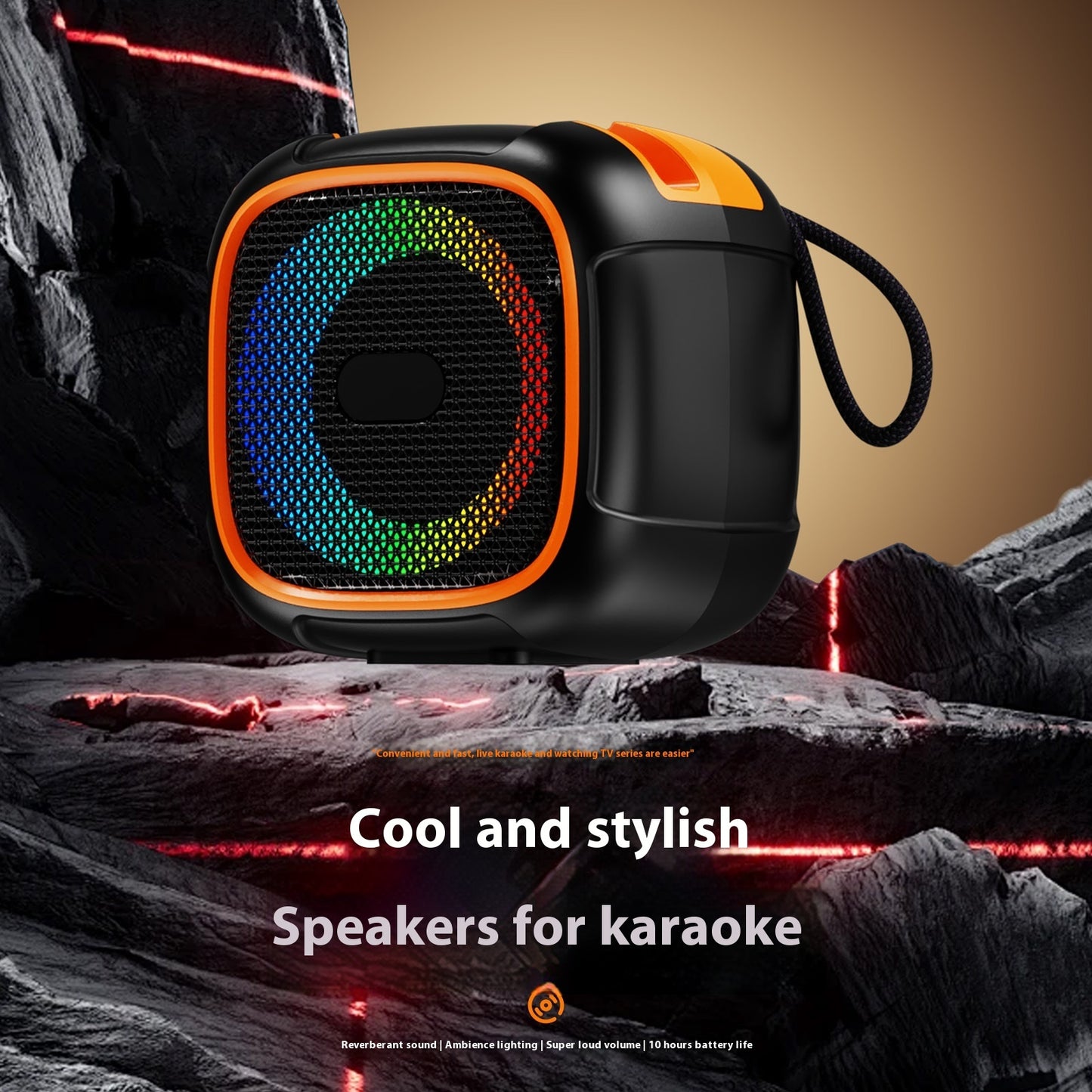 Lumières colorées audio Bluetooth portable sans fil pour extérieur