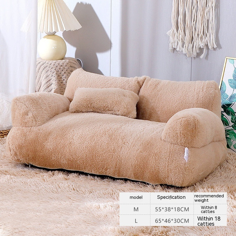 Lit de chat de luxe canapé nid d'hiver chaud pour petits et moyens chiens et chats, lit confortable en peluche pour chiots, fournitures pour animaux de compagnie.