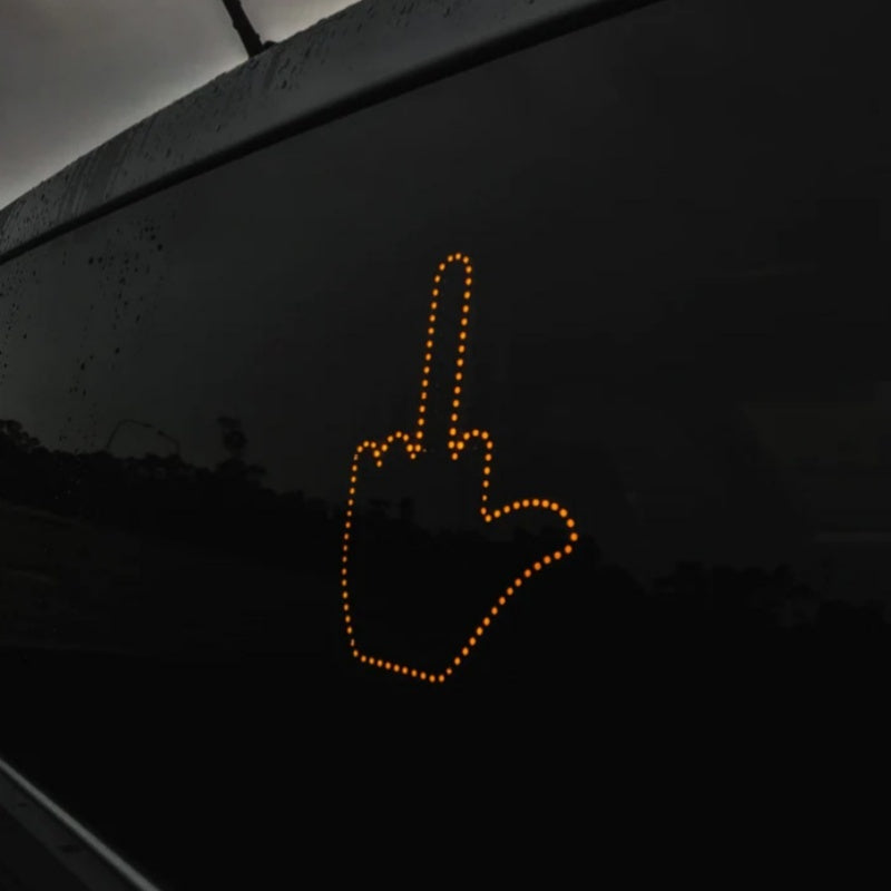 Lumière de geste illuminée par LED amusante pour voiture avec télécommande, lumière de geste du doigt d'honneur, lampe à main pour signes de rage au volant.
