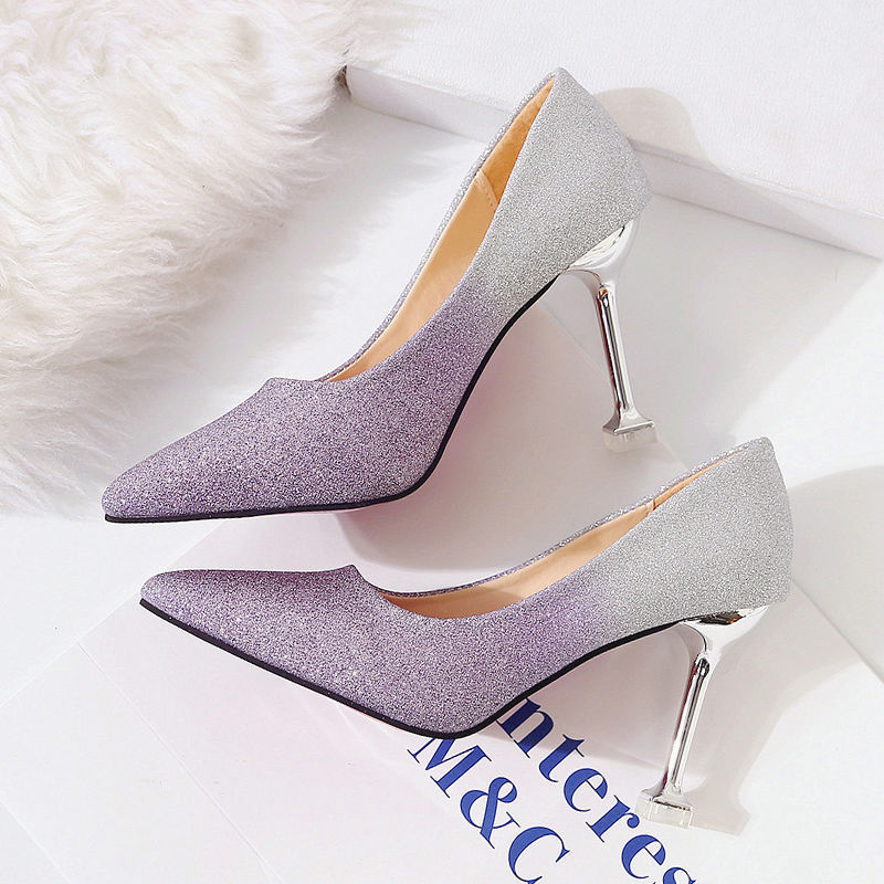 Dégradé Sexy Pointu Français Talons Hauts