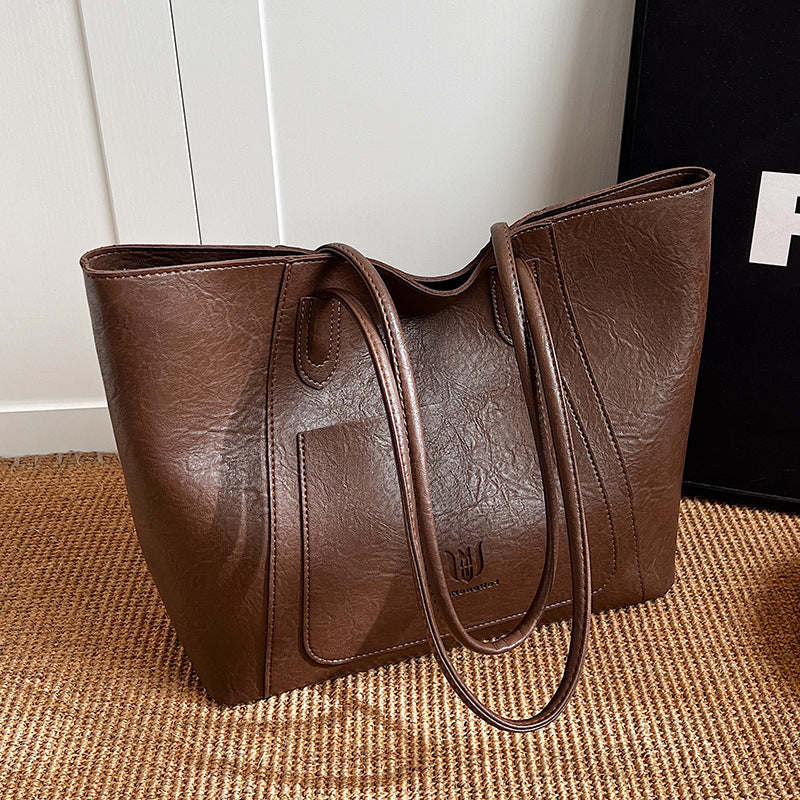 Sac à bandoulière rétro décontracté Texture Class Sac fourre-tout pour les déplacements