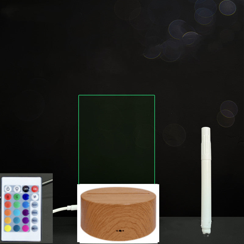 Tableau de message en acrylique 3D avec écriture à la main et lumière LED