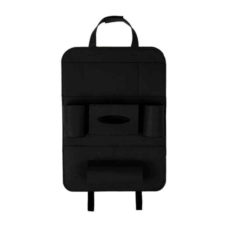 Organisateur de siège arrière de voiture Auto Car, support de style automobile, sac de rangement multifonction en feutre de laine avec plusieurs poches pour accessoires de véhicule.