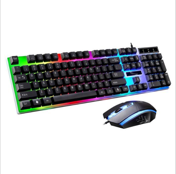 Ensemble de souris et clavier filaires G21 avec éclairage suspendu et sensation mécanique pour les jeux.