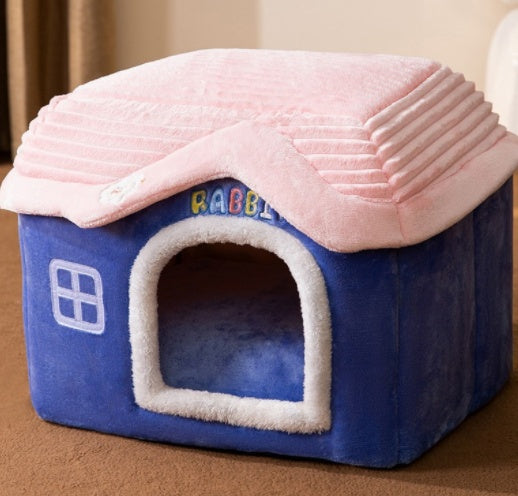 Maison pour chien pliable, lit pour chat, villa d'hiver pour chien, chenil de sommeil, nid amovible, cave chaude et fermée, canapé pour animaux de compagnie.