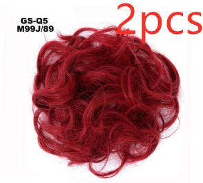 Europe, Japon et Corée du Sud populaires chignon naturel moelleux cordon cheveux bouclés boule tête cheveux anneau ensemble de cheveux accessoires de cheveux féminins cheveux en fibre chimique