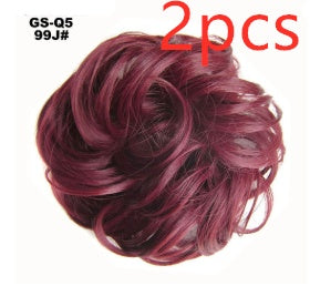 Europe, Japon et Corée du Sud populaires chignon naturel moelleux cordon cheveux bouclés boule tête cheveux anneau ensemble de cheveux accessoires de cheveux féminins cheveux en fibre chimique