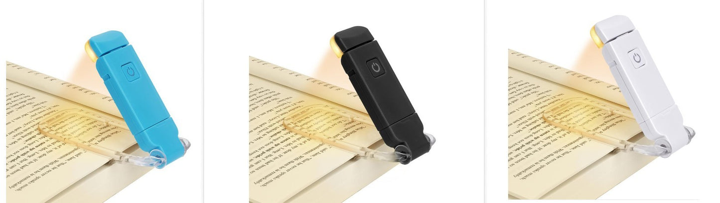 Lampe de lecture LED rechargeable par USB, luminosité réglable, protection des yeux, clip de lecture, lampe de lecture portable pour marque-page
