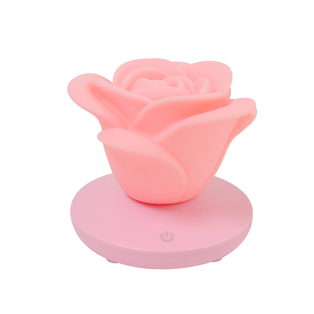 Veilleuse tactile à 4 couleurs en forme de rose romantique, trois niveaux d'éclairage, variateur d'intensité, veilleuse de Saint-Valentin