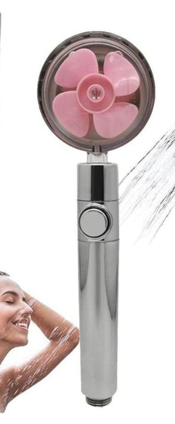 Pommeau de douche à hélice avec bouton d'arrêt et filtre en coton Buse de douche à main haute pression turbocompressée