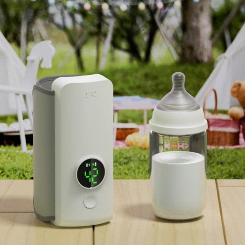 Chauffe-biberon portable sans fil rechargeable avec sac de chargement et de chauffage USB Chauffe-lait portable à température constante Manchon isolant universel pour biberon