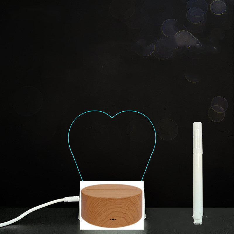 Tableau de message en acrylique 3D avec écriture à la main et lumière LED
