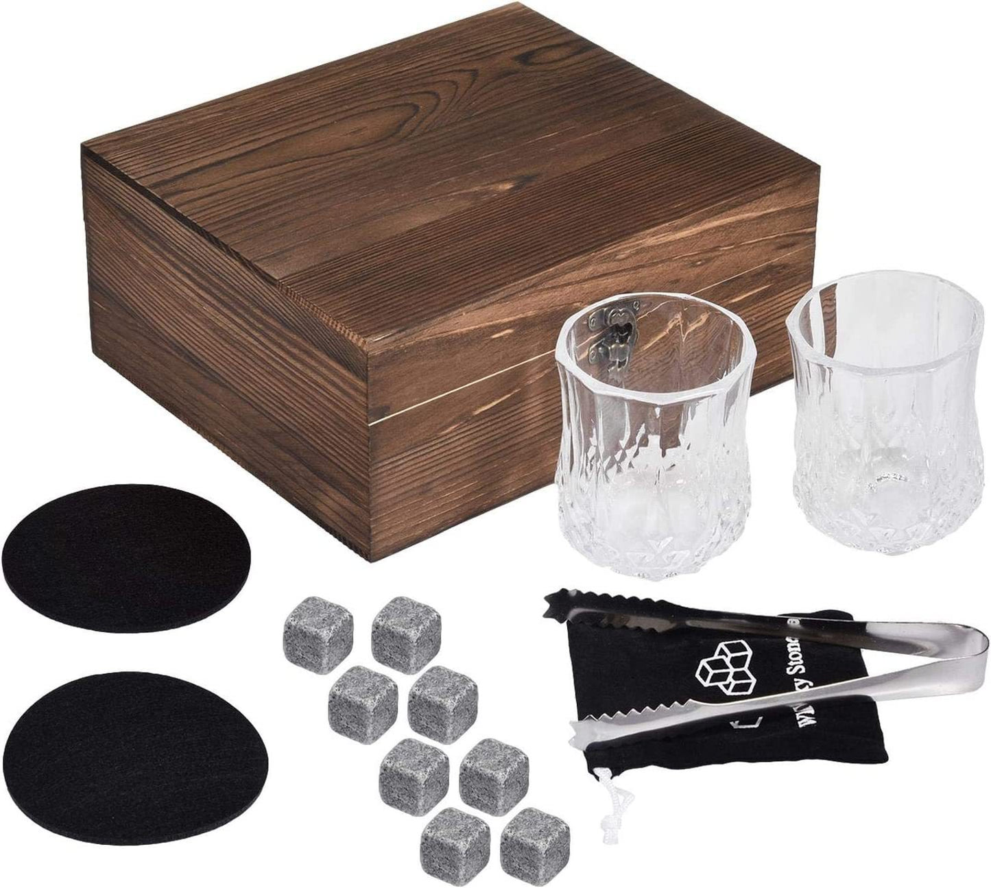 Ensemble verre à whisky, verre à whisky Coffret cadeau en bois