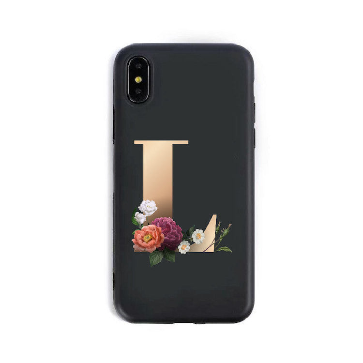 26 étuis de téléphone en silicone de l'alphabet anglais