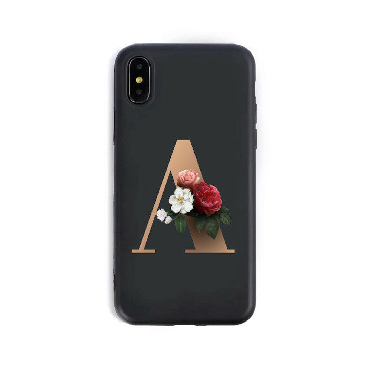 26 étuis de téléphone en silicone de l'alphabet anglais