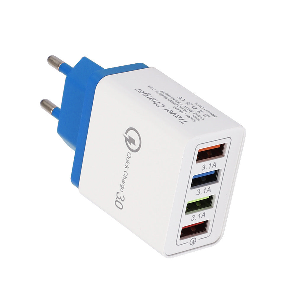 Chargeur USB Quick Charge 3.0 Adaptateur pour 4 téléphones pour tablette Chargeur mural portable Chargeur rapide