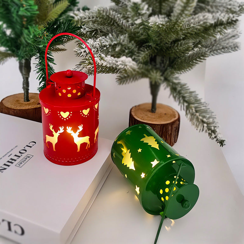 Lumières de bougie de Noël LED petites lanternes lumières de vent bougies électroniques décoration créative de vacances style nordique.