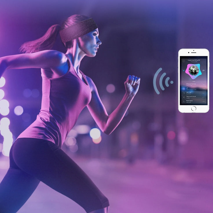 Bandeau de sport sans fil Bluetooth V5.0 avec appel musical et ombrage stéréo pour le sommeil
