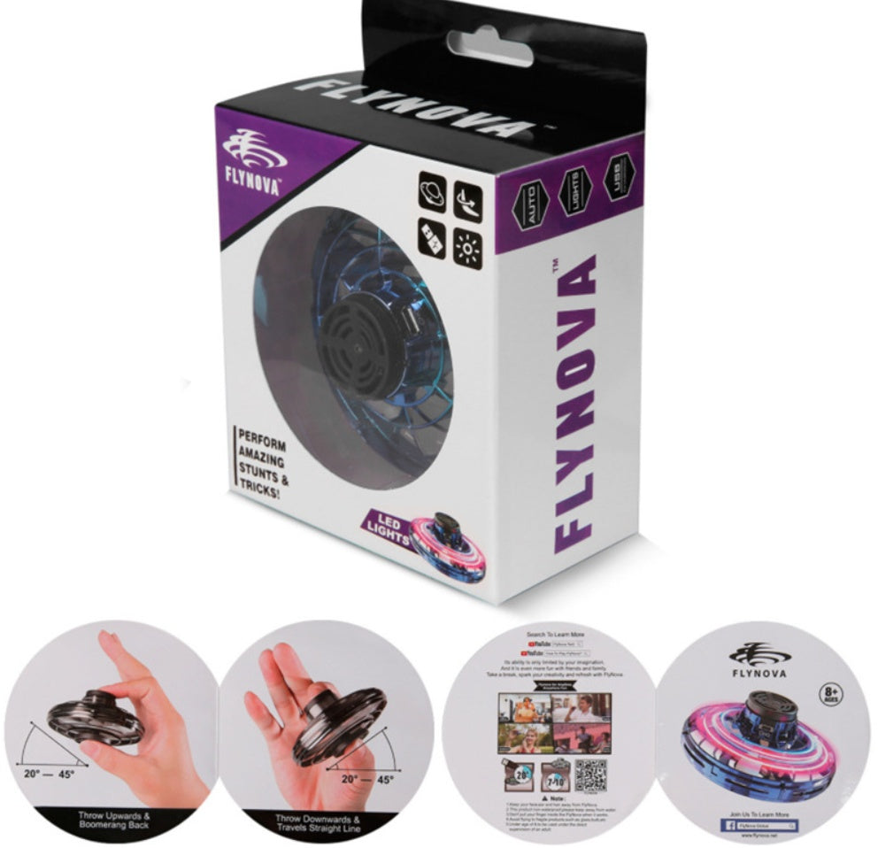 Mini gyroscope interactif de décompression jouet drone LED type UFO hélicoptère volant jouet pour enfants