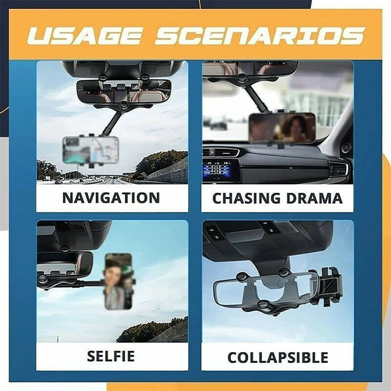 Support de navigation pivotant pour rétroviseur arrière
