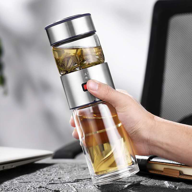Coffret cadeau portable en verre pour séparer le thé et l'eau de la voiture