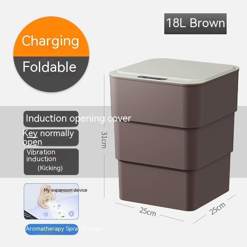 Poubelle intelligente avec couvercle pour chambre à coucher et salon, boîte de rangement de cuisine, poubelle à induction, petite boîte de voiture automatique, poubelle intelligente.