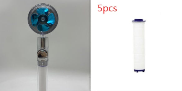 Pommeau de douche à économie d'eau, rotation à 360 degrés avec petit ventilateur, buse de pulvérisation haute pression ABS, accessoires de salle de bain.