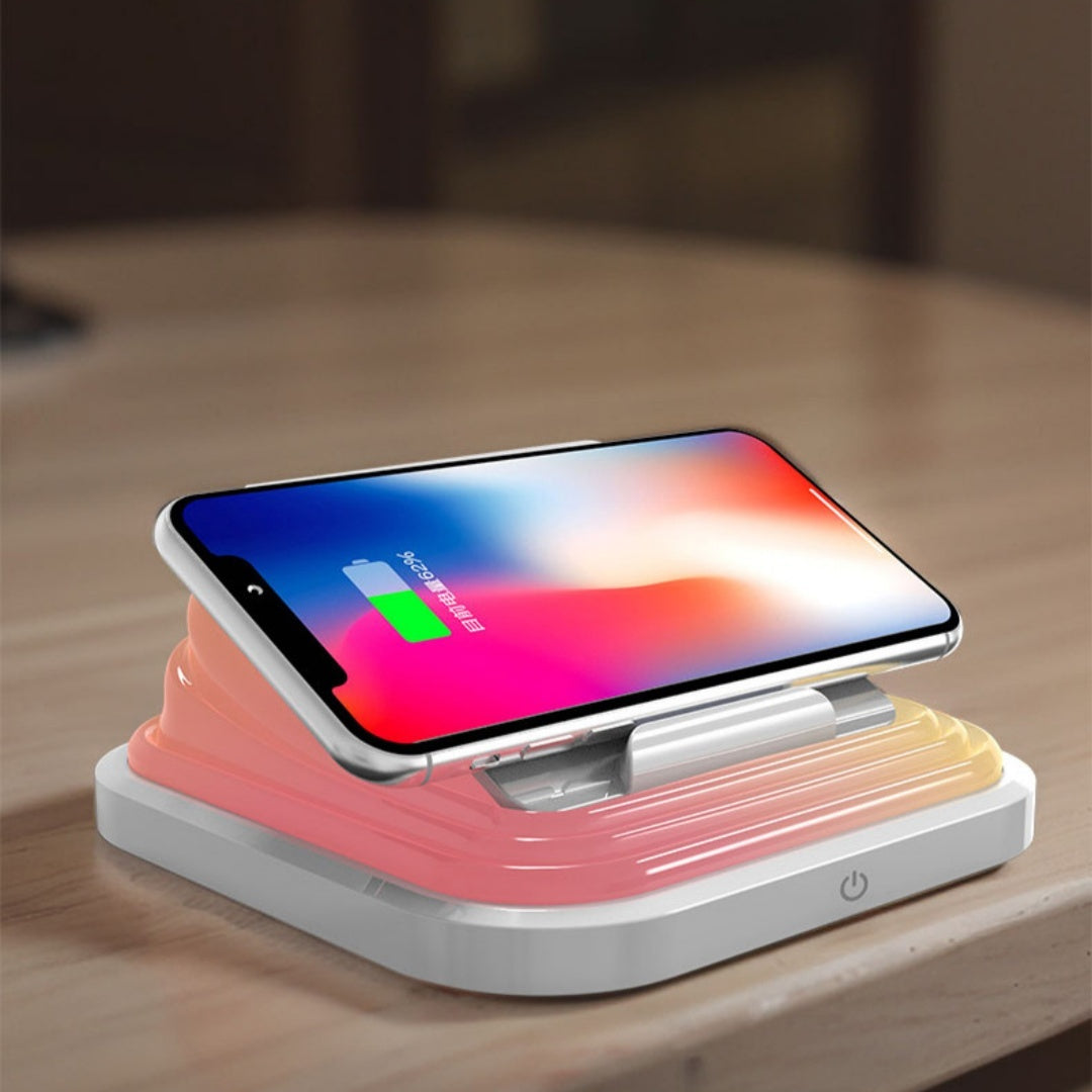 Lampe de chargement sans fil pour téléphone mobile pliable à ambiance créative et multifonctionnelle.