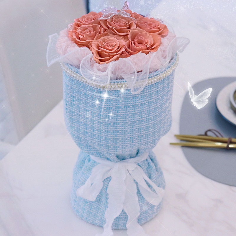 Bouquet de 7 roses Cadeau Saint Valentin Noël Fête des Mères