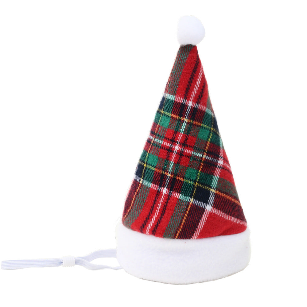 Chapeau de Noël pour animaux multicolore à rayures