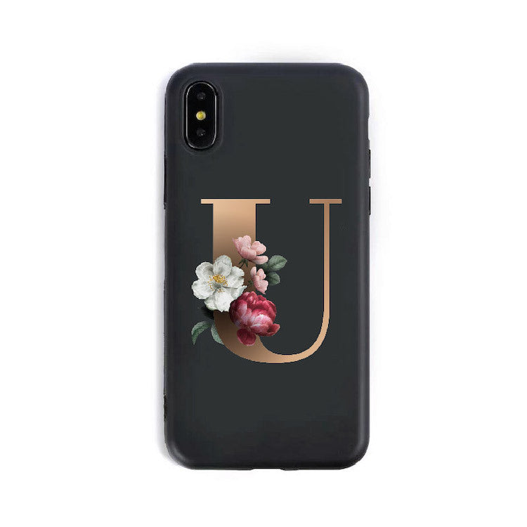 26 étuis de téléphone en silicone de l'alphabet anglais