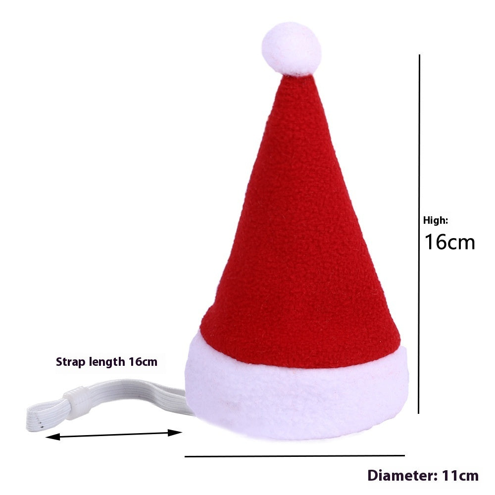 Chapeau de Noël pour animaux multicolore à rayures