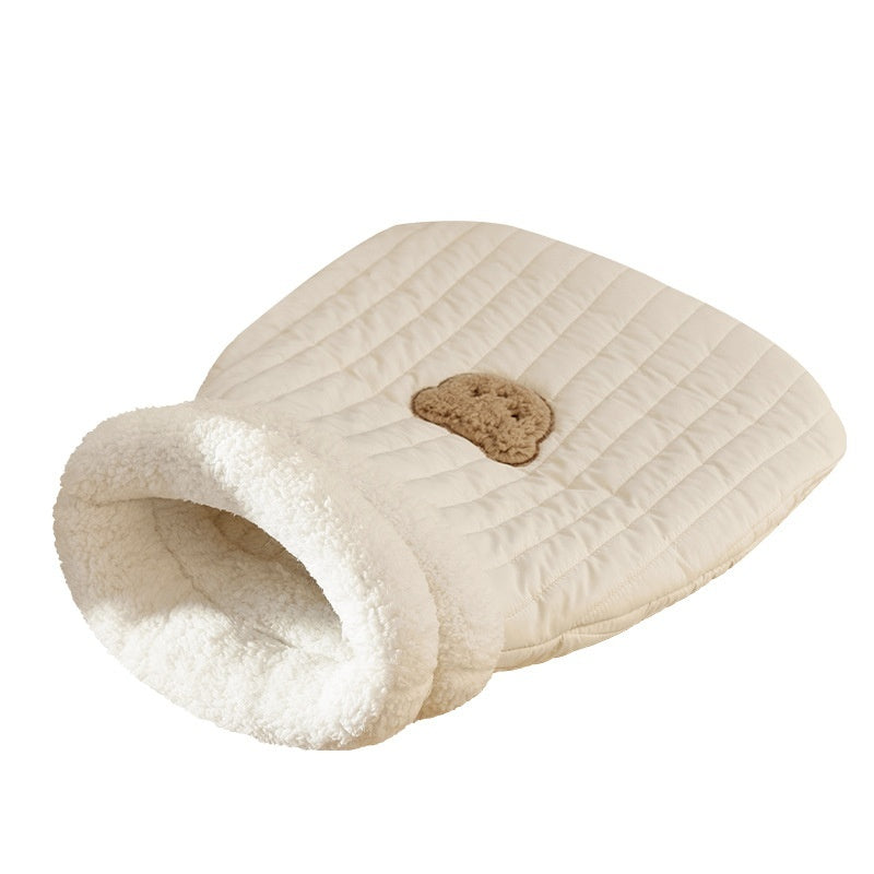 Sac de couchage chaud avec poche fermée pour chat