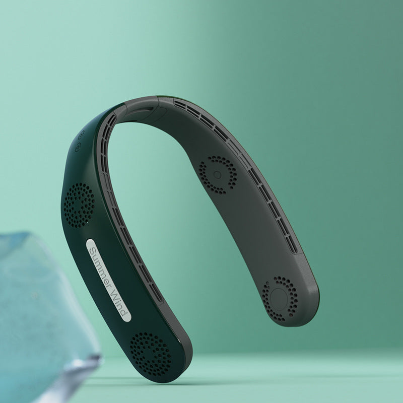 Ventilateur électrique de cou pliable sans pales USB pour sports en plein air, silencieux et paresseux.