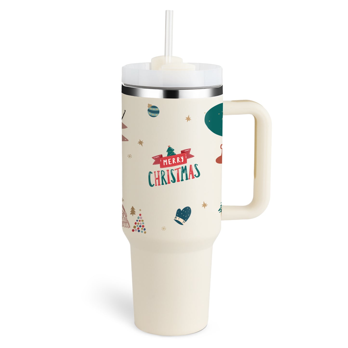 Gobelet de 40 oz avec poignée en paille isolée, tasse à café sous vide anti-déversement en acier inoxydable avec couvercle, tasse conique, cadeaux pour amoureux de la Saint-Valentin, convient pour la voiture, la salle de sport, le bureau, les voyages