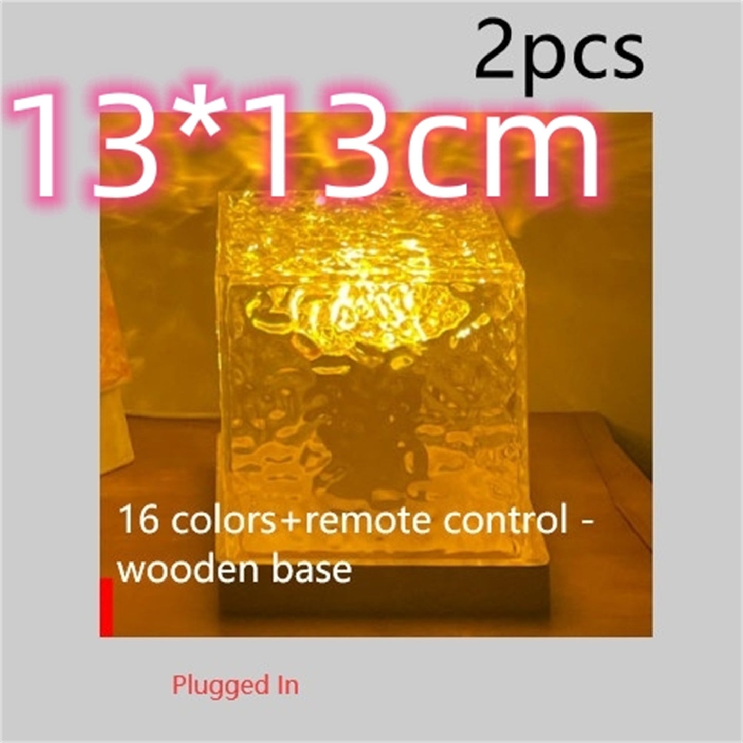Lampe de table à LED avec projection rotative et USB, lumière d'ambiance ondulée, en cristal, RVB, intensité variable, décoration de la maison, 16 couleurs, cadeaux